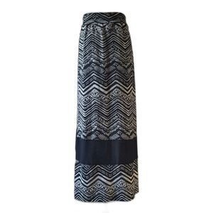 Espresso Pull On Graphic Print Maxi Skirt Size S